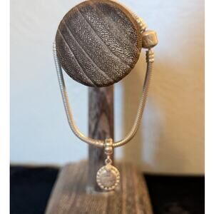 Authentic Sterling Silver 925 Pandora Moments Snake Chain Bracelet Sister Charm